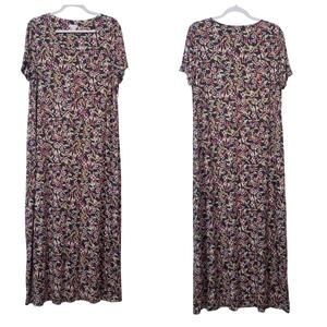 J. Jill Women size 1X Ditsy Floral Print Maxi Dress Multicolored